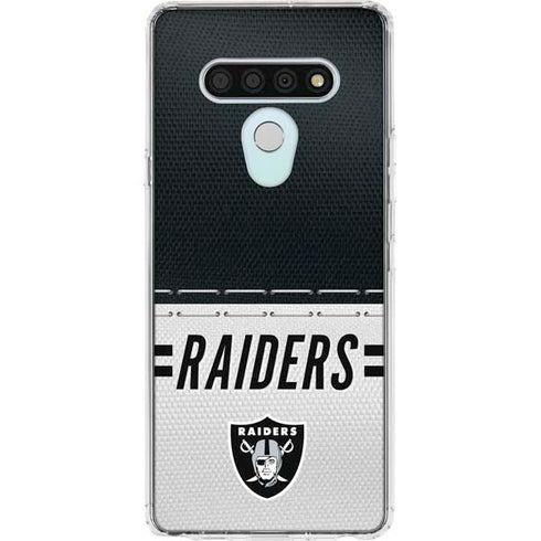 NFL Las Vegas Raiders White Striped LG Stylo 6 Clear Case