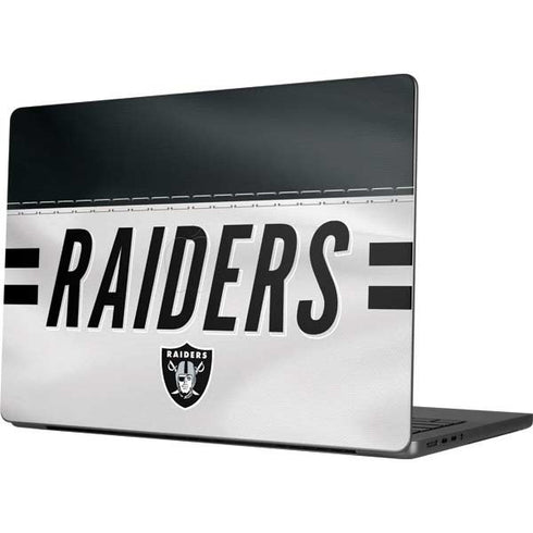 NFL Las Vegas Raiders White Striped MacBook Pro 14in (2021-24) Skin
