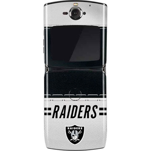 NFL Las Vegas Raiders White Striped Motorola RAZR Skin