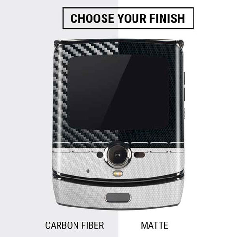 NFL Las Vegas Raiders White Striped Motorola RAZR Skin