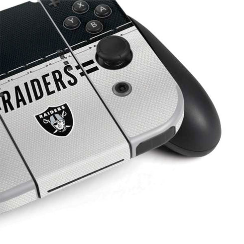 NFL Las Vegas Raiders White Striped Nintendo Switch OLED (2021) Skin