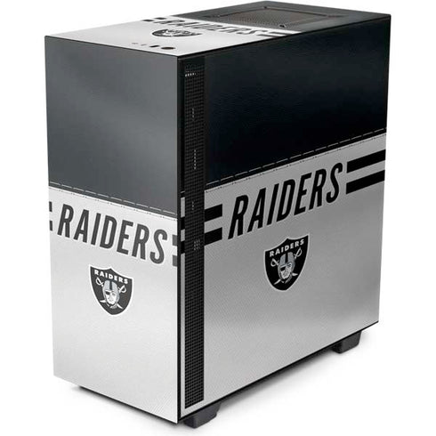 NFL Las Vegas Raiders White Striped NZXT H510 Compact ATX Mid-Tower Case Skin
