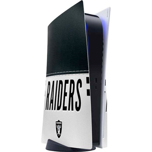 NFL Las Vegas Raiders White Striped PS5 Console Skin