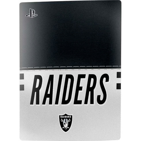 NFL Las Vegas Raiders White Striped PS5 Console Skin