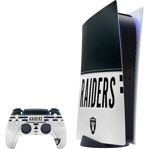 NFL Las Vegas Raiders White Striped PS5 Digital Edition Bundle Skin