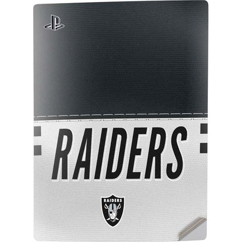 NFL Las Vegas Raiders White Striped PS5 Digital Edition Console Skin