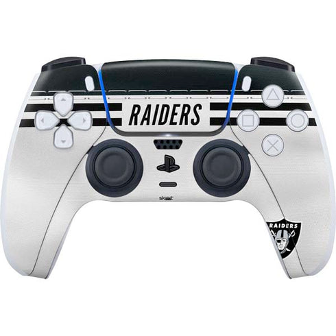 NFL Las Vegas Raiders White Striped PS5 Controller Skin