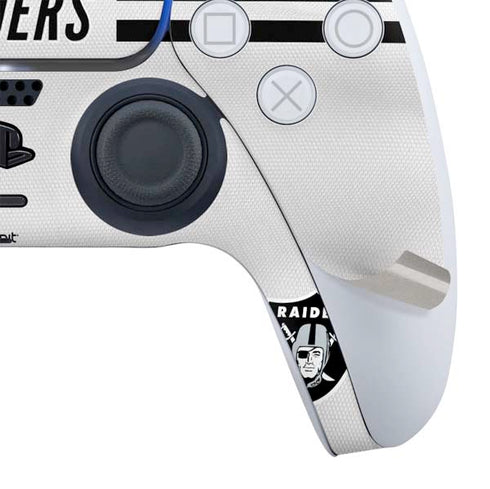 NFL Las Vegas Raiders White Striped PS5 Controller Skin