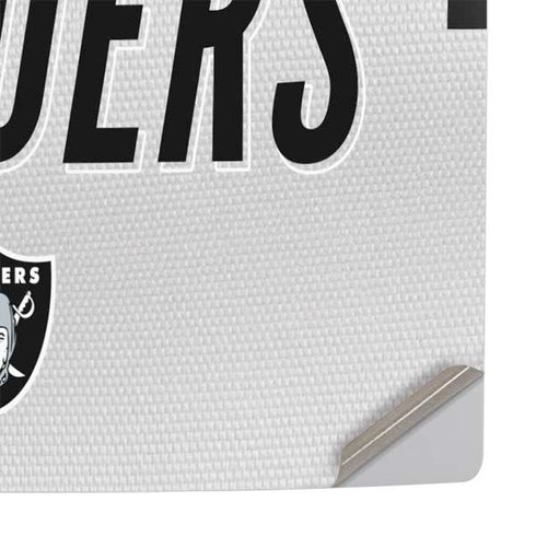 NFL Las Vegas Raiders White Striped PS5 Slim Disk Console Skin