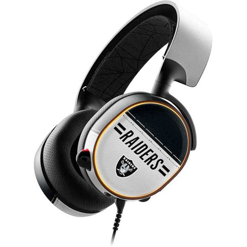 NFL Las Vegas Raiders White Striped SteelSeries Arctis 5 Skin