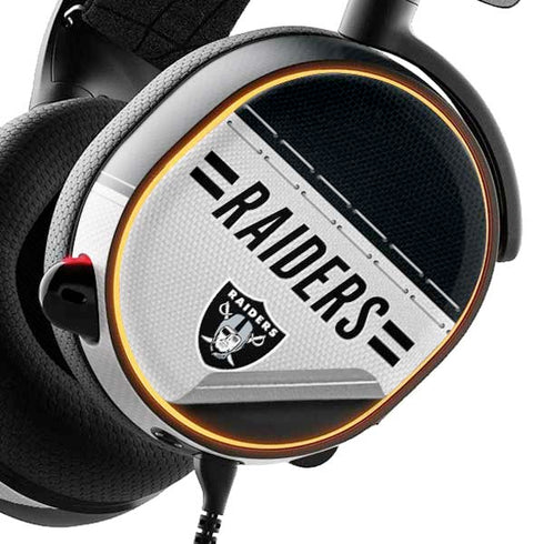 NFL Las Vegas Raiders White Striped SteelSeries Arctis 5 Skin