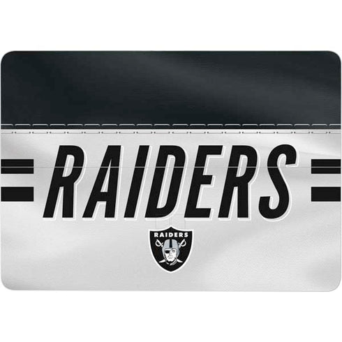NFL Las Vegas Raiders White Striped Surface Laptop Studio Skin