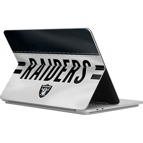 NFL Las Vegas Raiders White Striped Surface Laptop Studio Skin