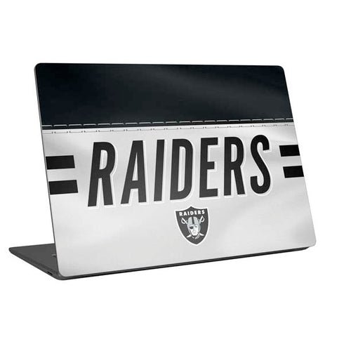 NFL Las Vegas Raiders White Striped Universal Laptop 13in (10.6 x 7.6in) Skin