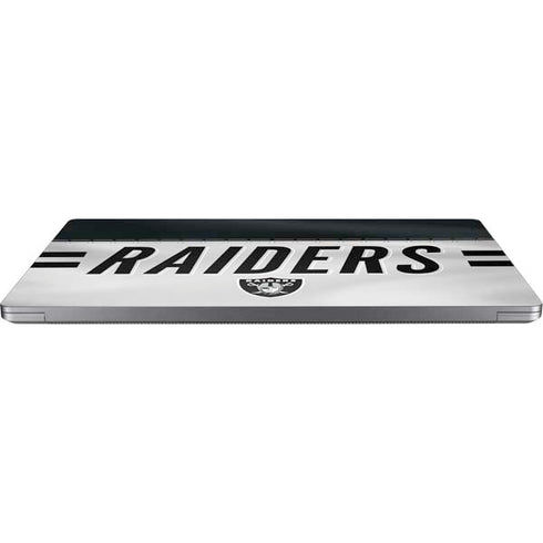 NFL Las Vegas Raiders White Striped Universal Laptop 16.6in (13.4 x 9.7in) Skin