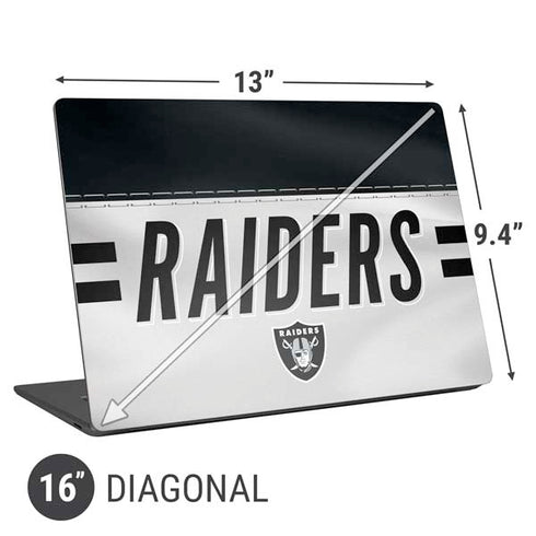 NFL Las Vegas Raiders White Striped Universal Laptop 16in (13 x 9.4in) Skin