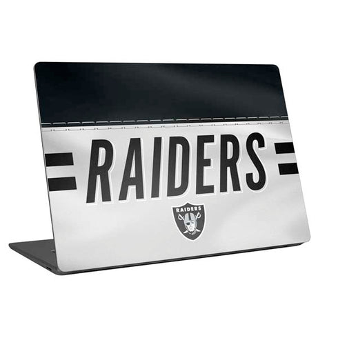 NFL Las Vegas Raiders White Striped Universal Laptop 17in (13.8 x 10in) Skin