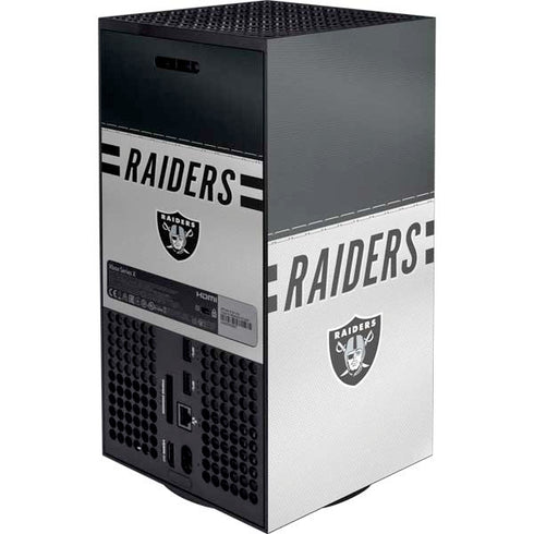 NFL Las Vegas Raiders White Striped Xbox Series X Console Skin