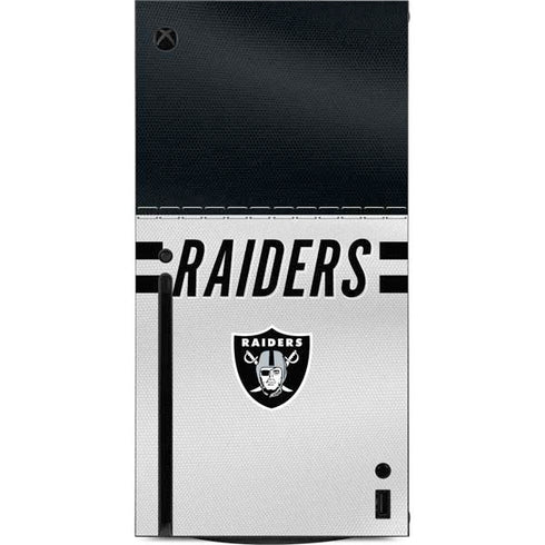 NFL Las Vegas Raiders White Striped Xbox Series X Console Skin