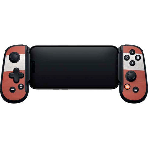 Latvia Flag Distressed Backbone One for iPhone Game Controller Skin