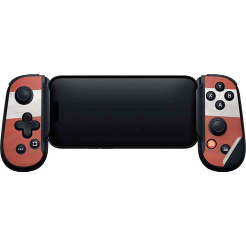 Latvia Flag Distressed Backbone One for iPhone Game Controller Skin