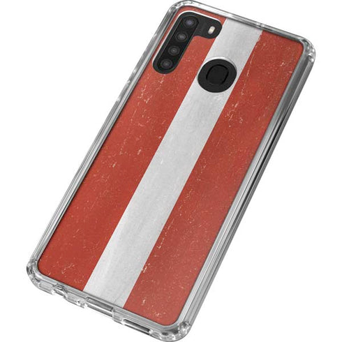 Latvia Flag Distressed Galaxy A21 Clear Case