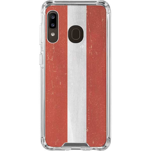 Latvia Flag Distressed Galaxy A30 Clear Case