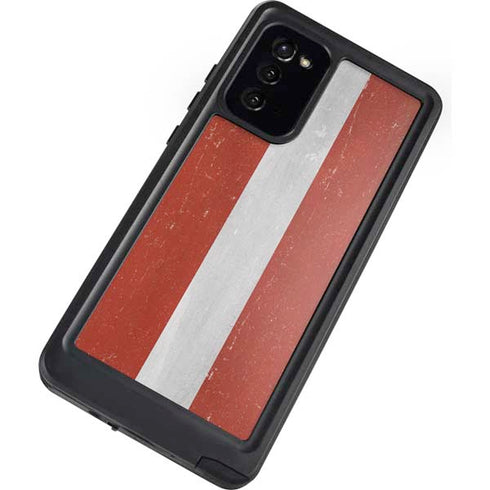Latvia Flag Distressed Galaxy Note20 5G Waterproof Case