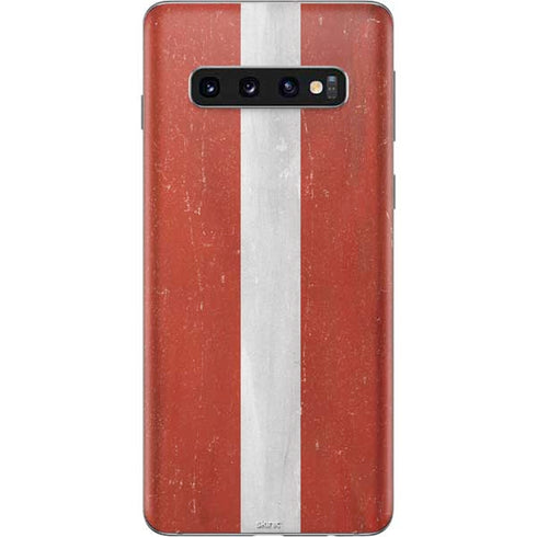 Latvia Flag Distressed Galaxy S10 Skin