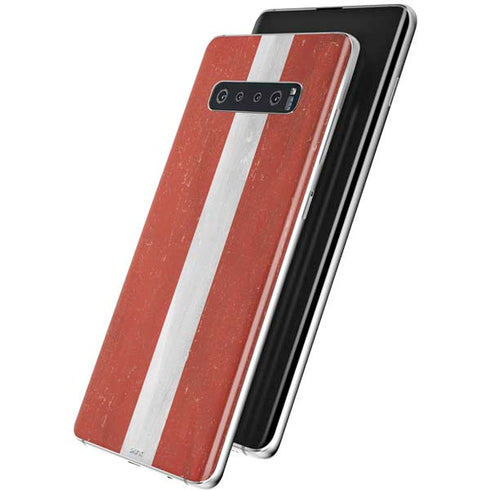 Latvia Flag Distressed Galaxy S10 Skin