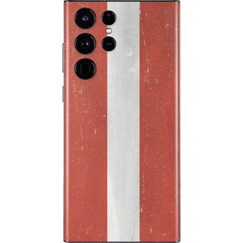 Latvia Flag Distressed Galaxy S22 Ultra Skin