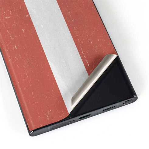 Latvia Flag Distressed Galaxy S22 Ultra Skin