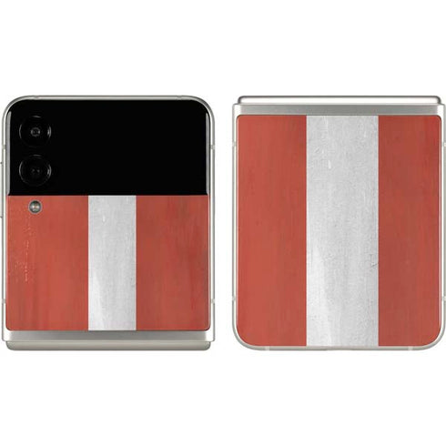 Latvia Flag Distressed Galaxy Z Flip3 5G Skin
