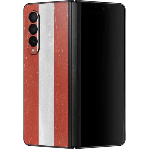 Latvia Flag Distressed Galaxy Z Fold3 5G Skin