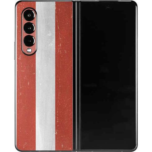 Latvia Flag Distressed Galaxy Z Fold3 5G Skin