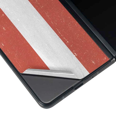 Latvia Flag Distressed Galaxy Z Fold3 5G Skin