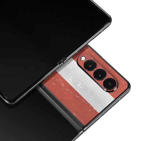 Latvia Flag Distressed Galaxy Z Fold3 5G Skin