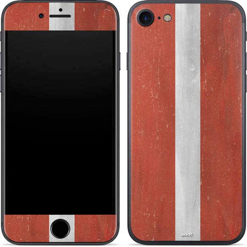 Latvia Flag Distressed iPhone 8 Skin