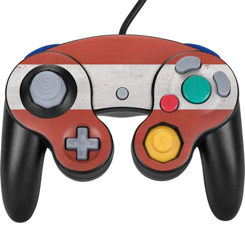 Latvia Flag Distressed Nintendo GameCube Controller Skin