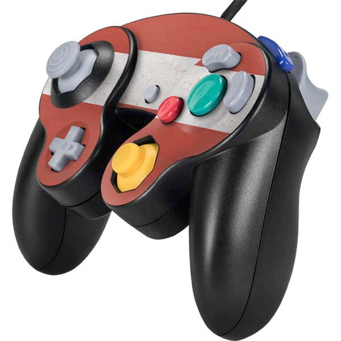 Latvia Flag Distressed Nintendo GameCube Controller Skin