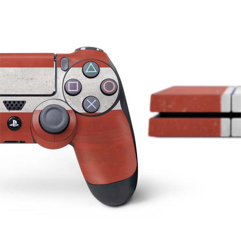 Latvia Flag Distressed PS4 Console and Controller Bundle Skin