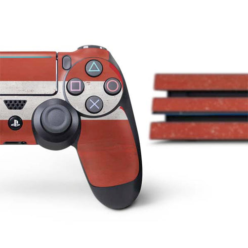 Latvia Flag Distressed PS4 Pro Bundle Skin