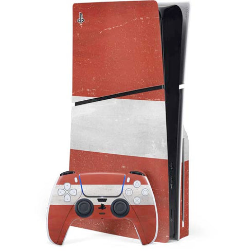 Latvia Flag Distressed PS5 Slim Disk Bundle Skin