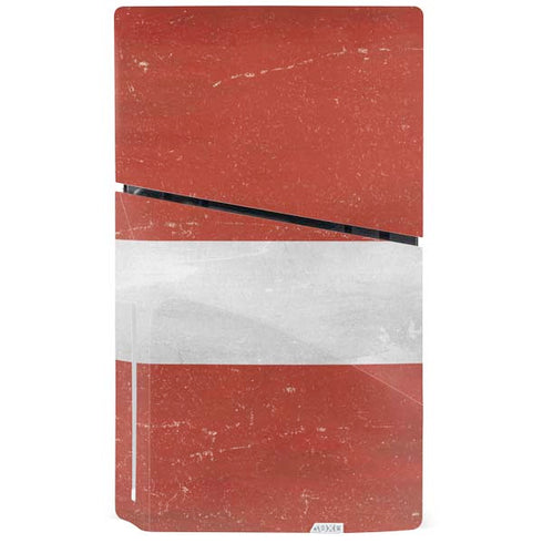 Latvia Flag Distressed PS5 Slim Disk Console Skin