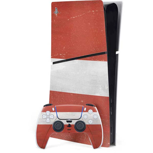 Latvia Flag Distressed PS5 Slim Digital Edition Bundle Skin