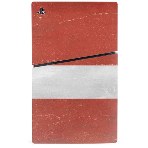 Latvia Flag Distressed PS5 Slim Digital Edition Bundle Skin