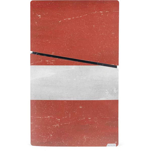 Latvia Flag Distressed PS5 Slim Digital Edition Bundle Skin