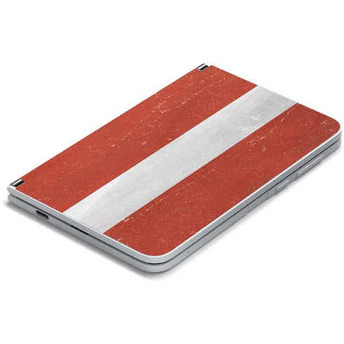 Latvia Flag Distressed Surface Duo Skin