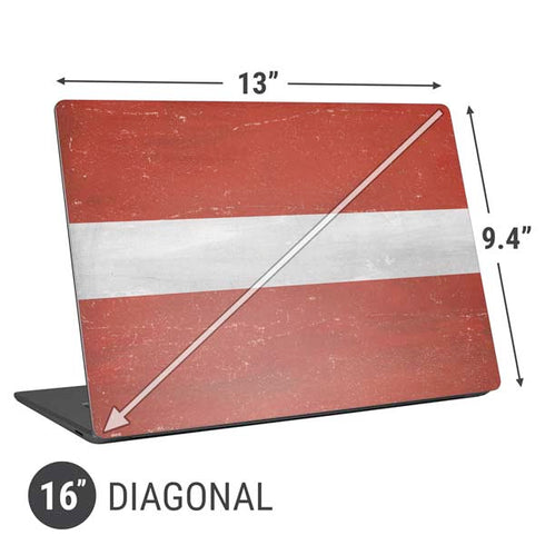 Latvia Flag Distressed Universal Laptop 16in (13 x 9.4in) Skin