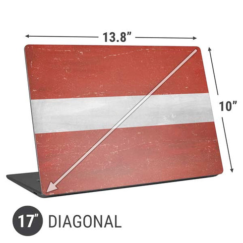Latvia Flag Distressed Universal Laptop 17in (13.8 x 10in) Skin